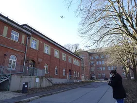 Die Drohne erfasste Daten des Campus Neuburg (Foto: THI).