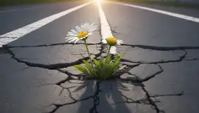 Die Kraft, Belastungen auszuhalten und sich Veränderungen anzupassen: das ist ein Teil des Bedeutungsspektrums von Resilienz (Symbolbild: Pixabay). Symbolbild Resilienz, Löwenzahn, der Asphalt durchbricht