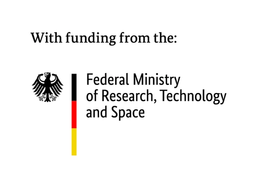 Source: Federal Ministry of Research, Technology and Space Illustration of the logo of the Federal Ministry of Research, Technology and Space with the federal eagle on the left, a vertical line in black, red and gold and the name of the federal ministry on the right