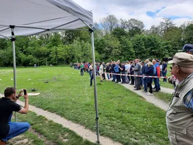 Research up close: The visitors were amazed by the drone demonstrations (Photo: BRK).